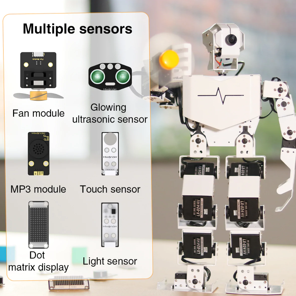 Образовательный робототехнический комплект Tony Pi PRO. Андроидный робот гуманоид. Продвинутый комплект.