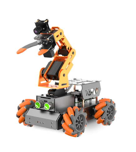 Робот манипулятор Master Pi с колесами всенаправленного движения.